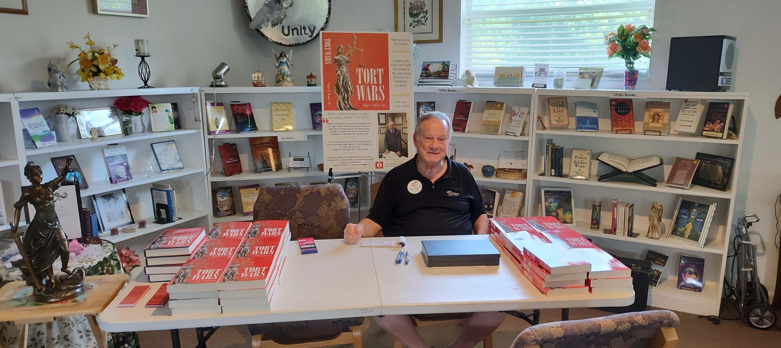 Roger Set Up and Ready to Begin Book Signing Event