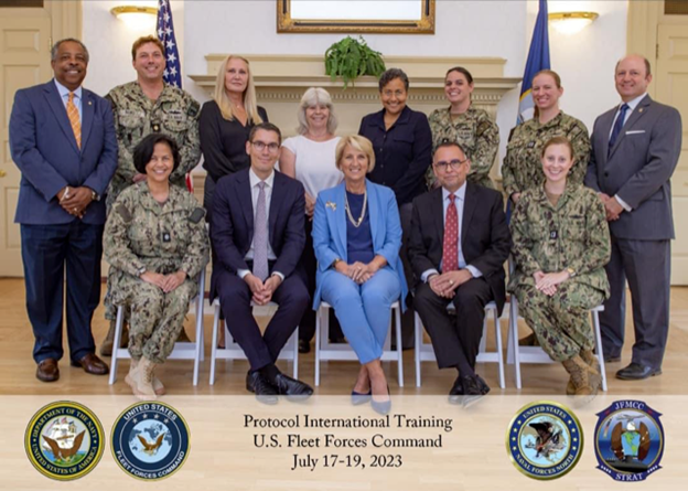 The Protocol International Training U.S. Fleet Forces Command July 17-19, 2023 group photo