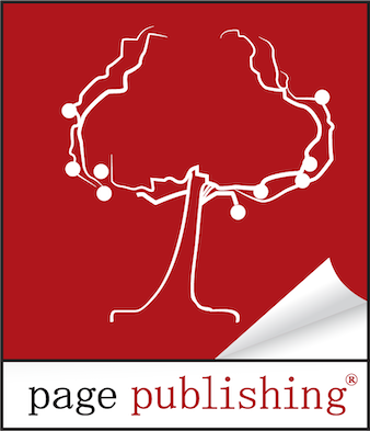 The Page Publishing logo consisting of a white, line art tree, with a red background.