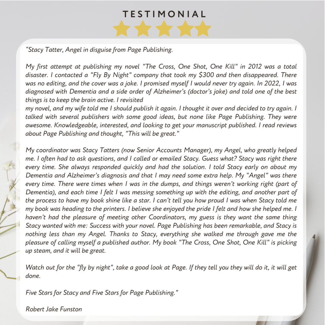 customer testimonial